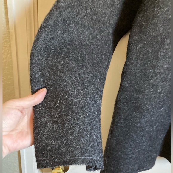 🌸Beyond Threads Black Felted Peruvian Alpaca Blend Asymmetrical Jacket #Bl - Picture 11 of 13